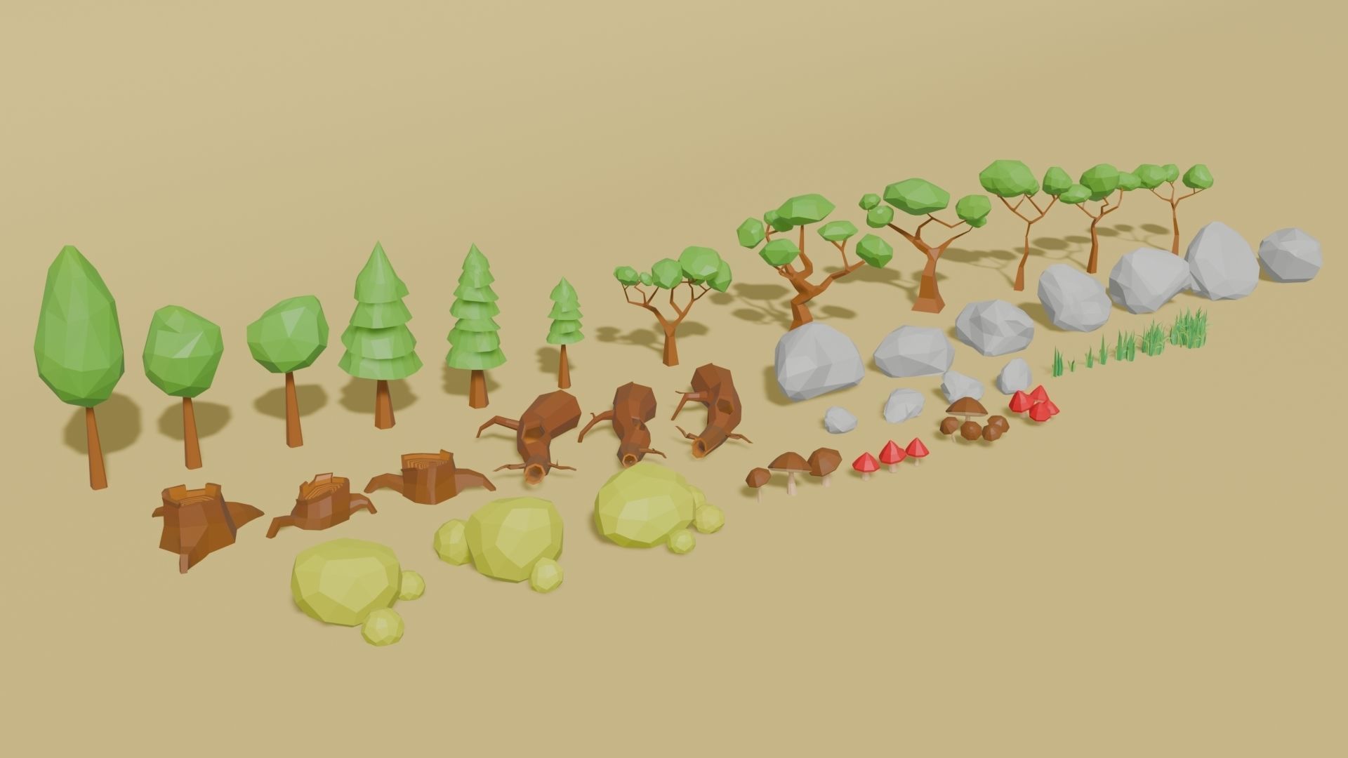 Low Poly Nature Pack Vol 1 Low-poly 3D model_1
