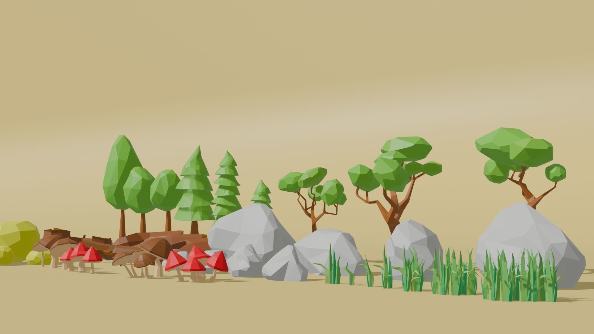 Low Poly Nature Pack Vol 1 Low-poly 3D model_3