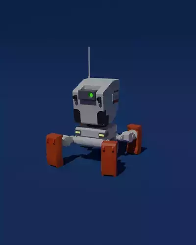 K-A1000 Tiny MechBot -low poly Low-poly 3D model