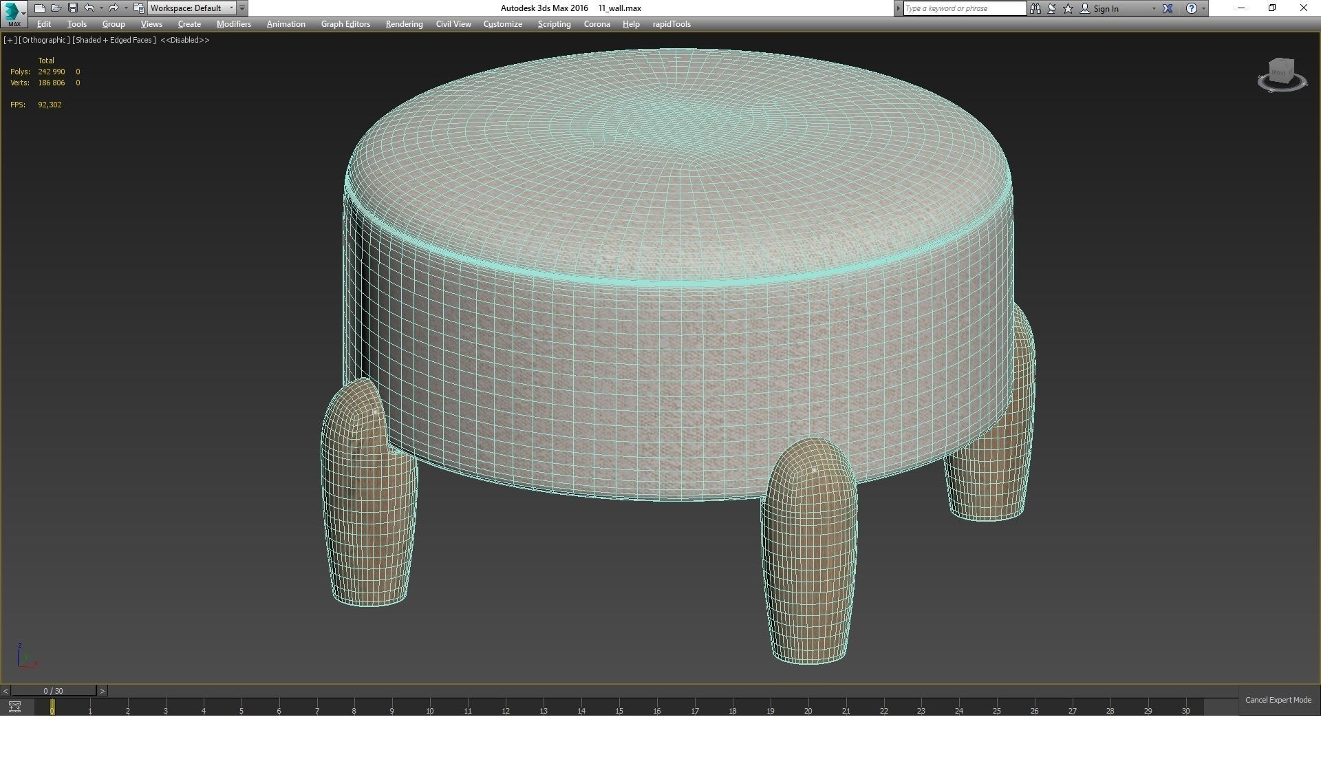 PEREZ ottoman by SAFAVIEH 3D model_5