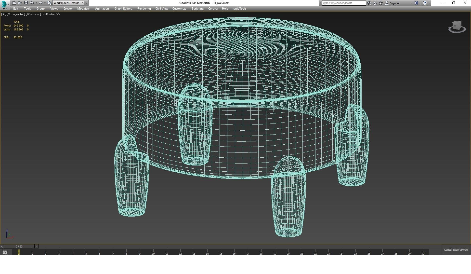 PEREZ ottoman by SAFAVIEH 3D model_4