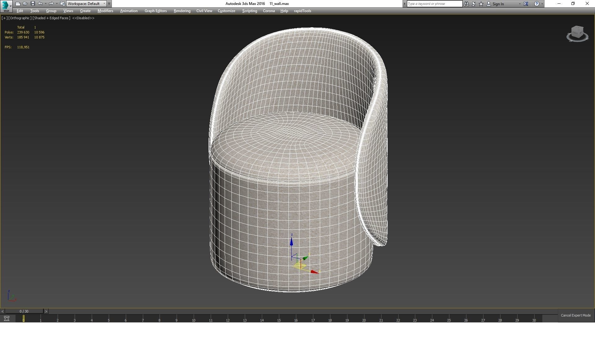 Nordic vanity stool by Charmydecor 3D model_4