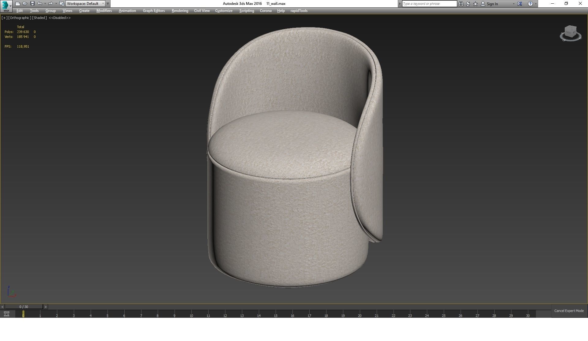 Nordic vanity stool by Charmydecor 3D model_5