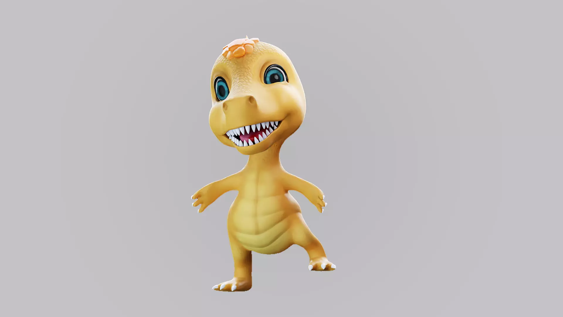 Cartoon dino  rigged 3D model_0