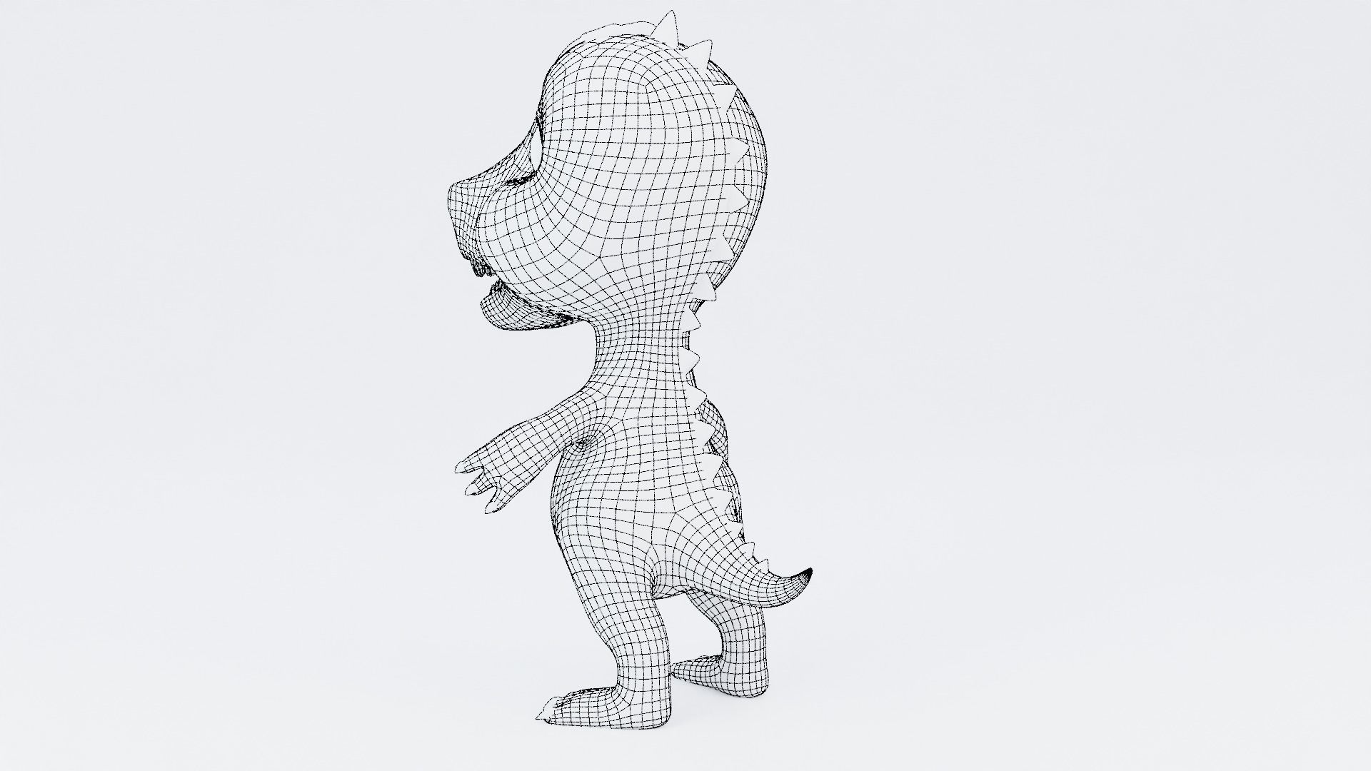 Cartoon dino  rigged 3D model_7