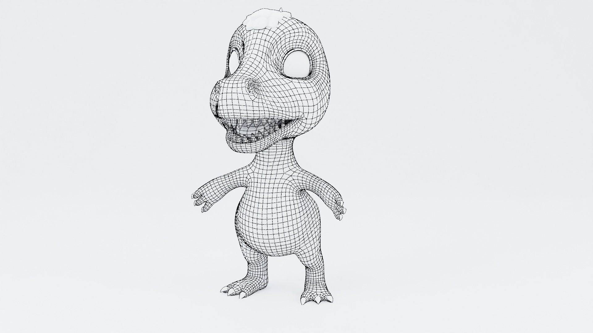 Cartoon dino  rigged 3D model_9