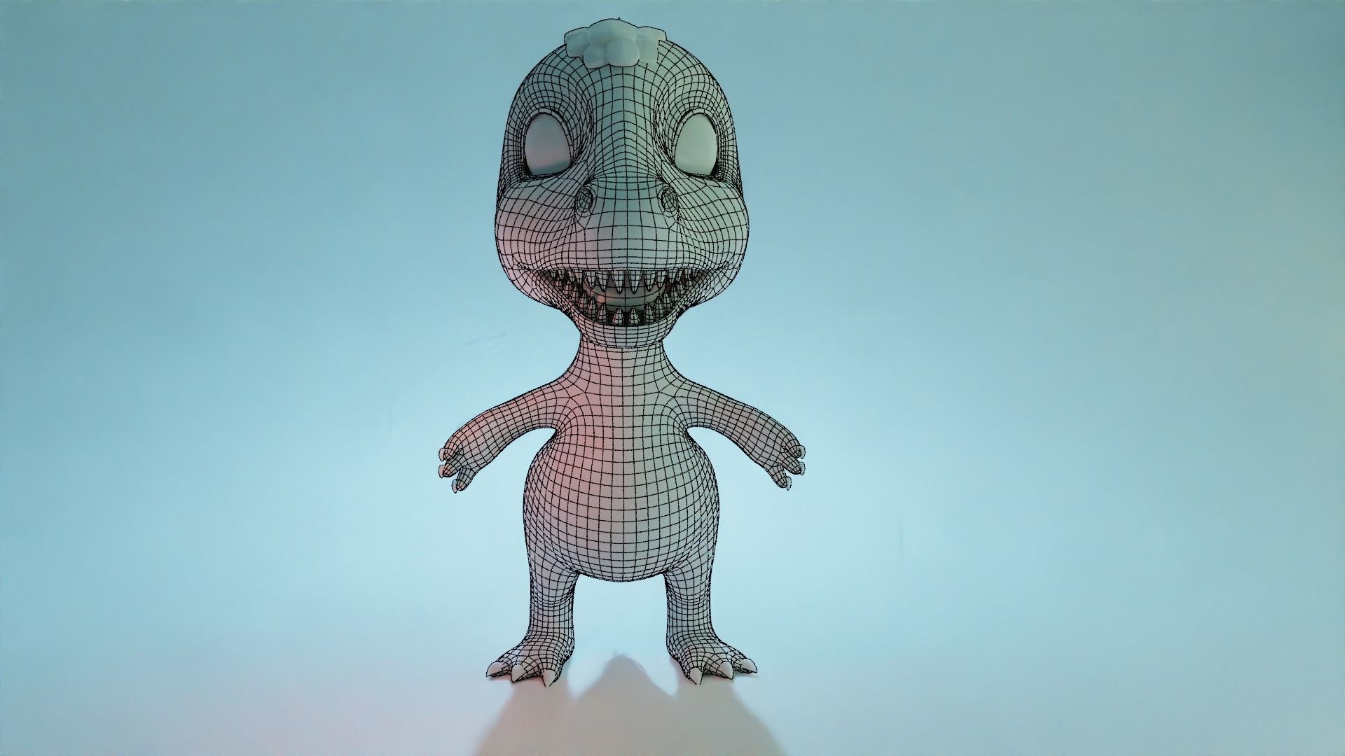 Cartoon dino  rigged 3D model_3