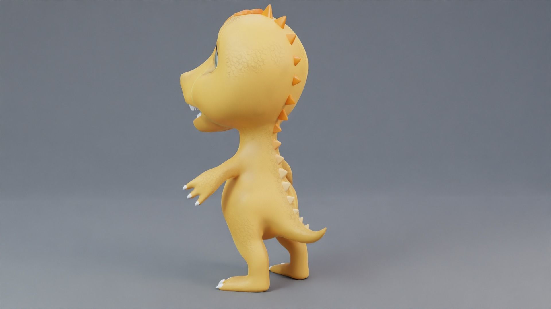 Cartoon dino  rigged 3D model_6