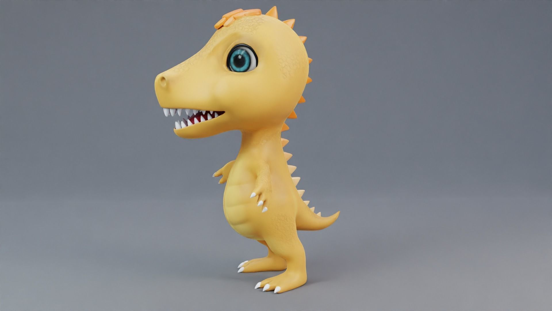 Cartoon dino  rigged 3D model_4