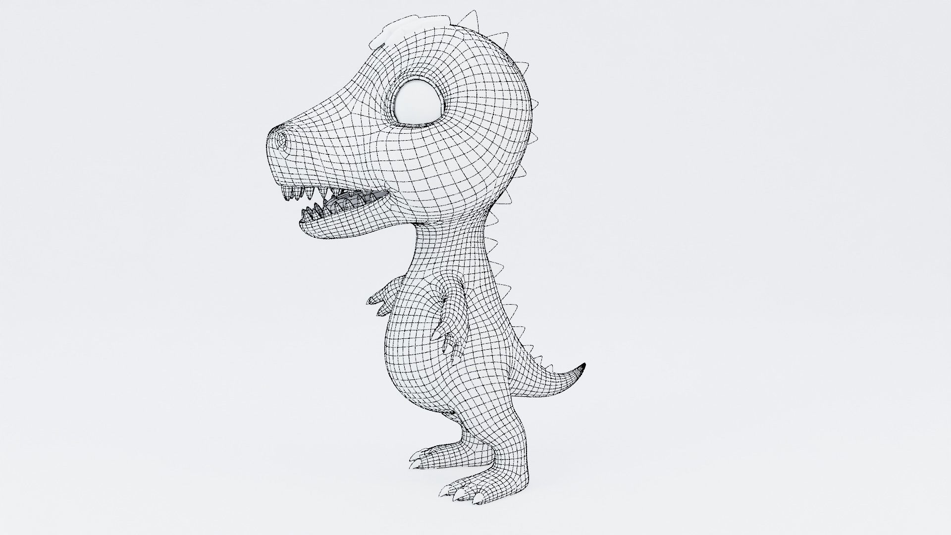 Cartoon dino  rigged 3D model_5