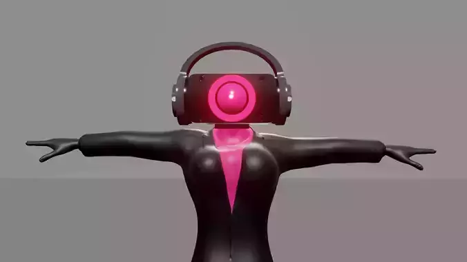 Skibidi Toilet Speaker Woman - Black Speakerwoman 3D Model