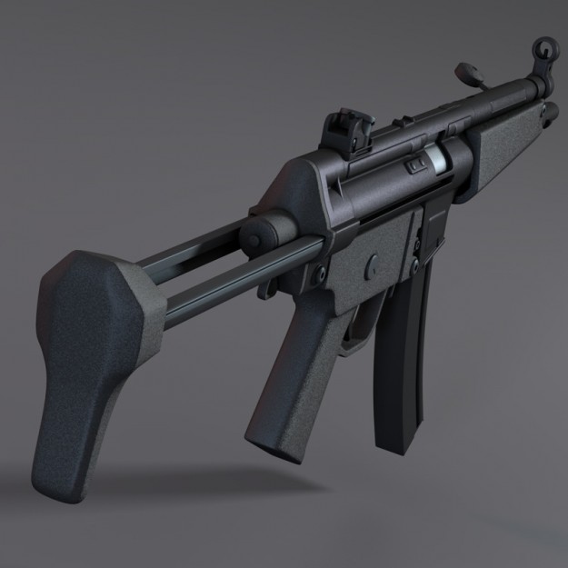 Submachine Gun mp5 3D model_2