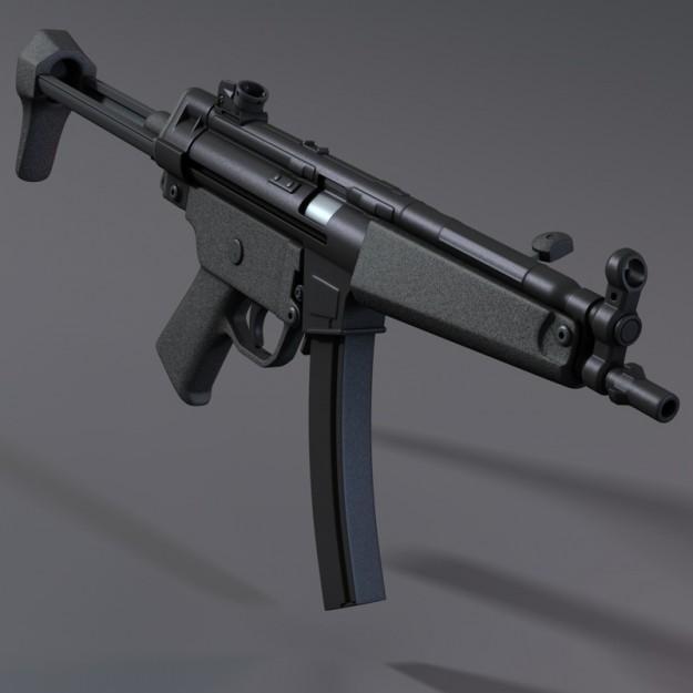 Submachine Gun mp5 3D model_1