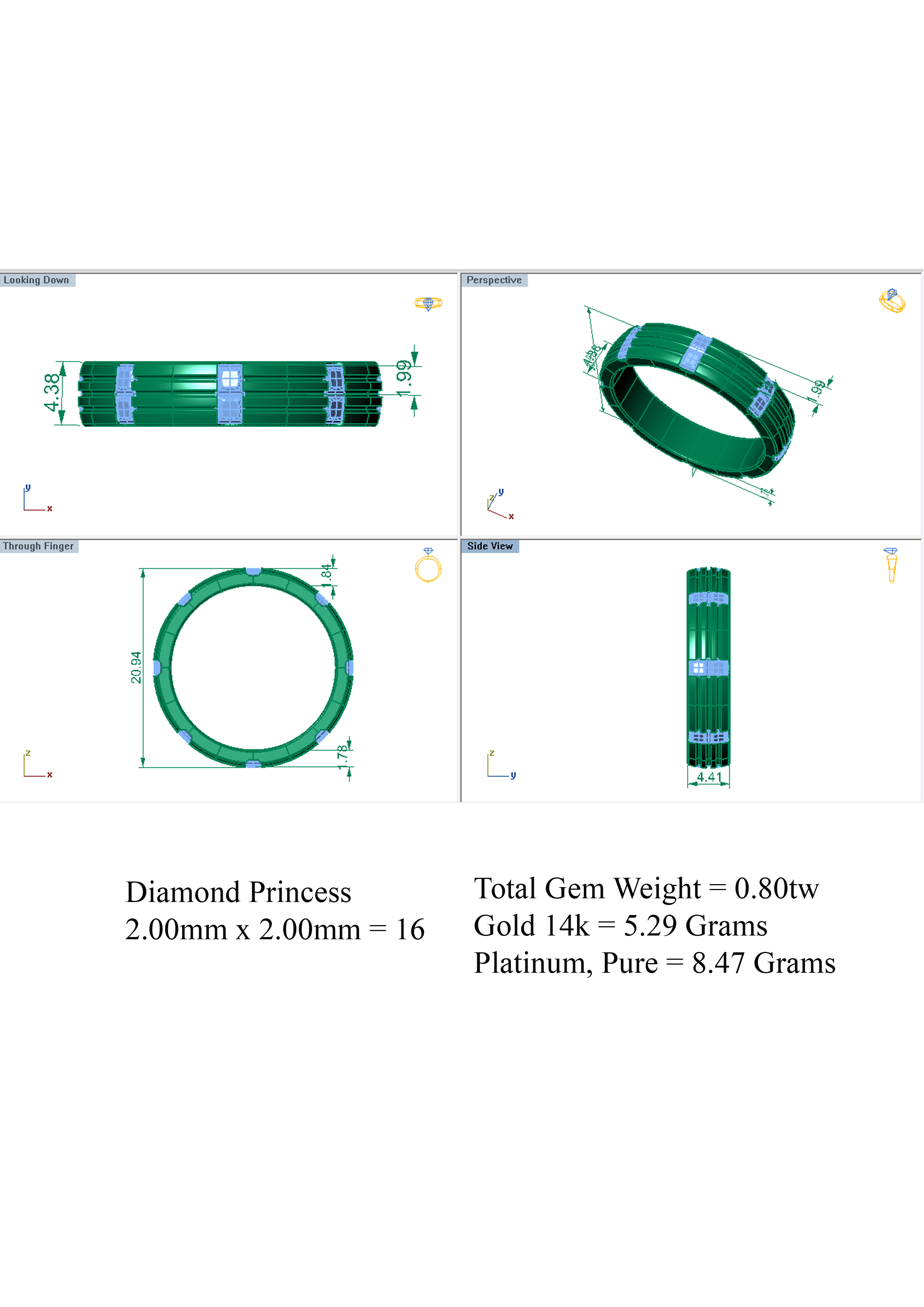 Wedding Band Solitaire R042 3D print model_6