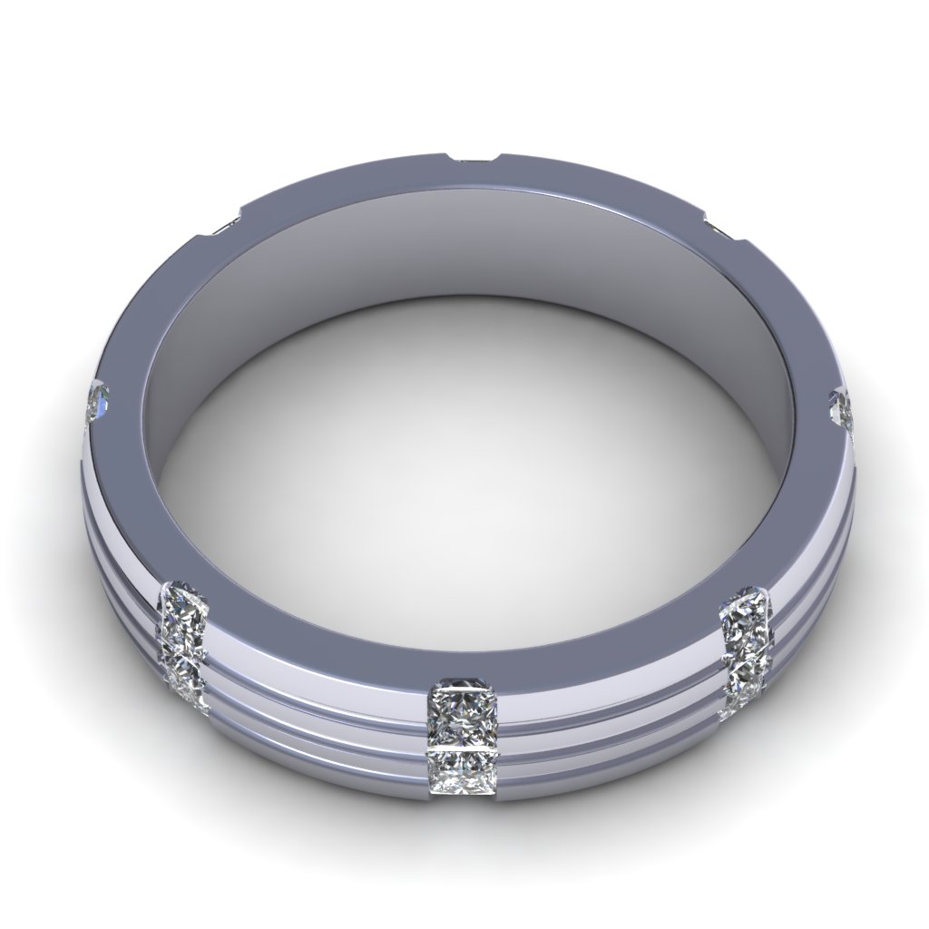 Wedding Band Solitaire R042 3D print model_5