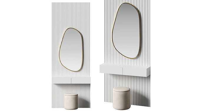 Vanity table set 3D model