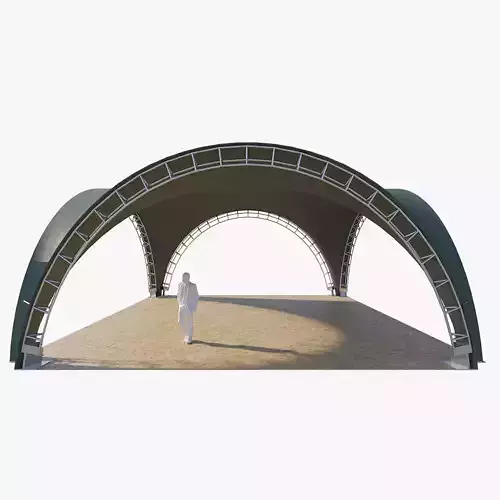 Arch tent rectangular 3D model