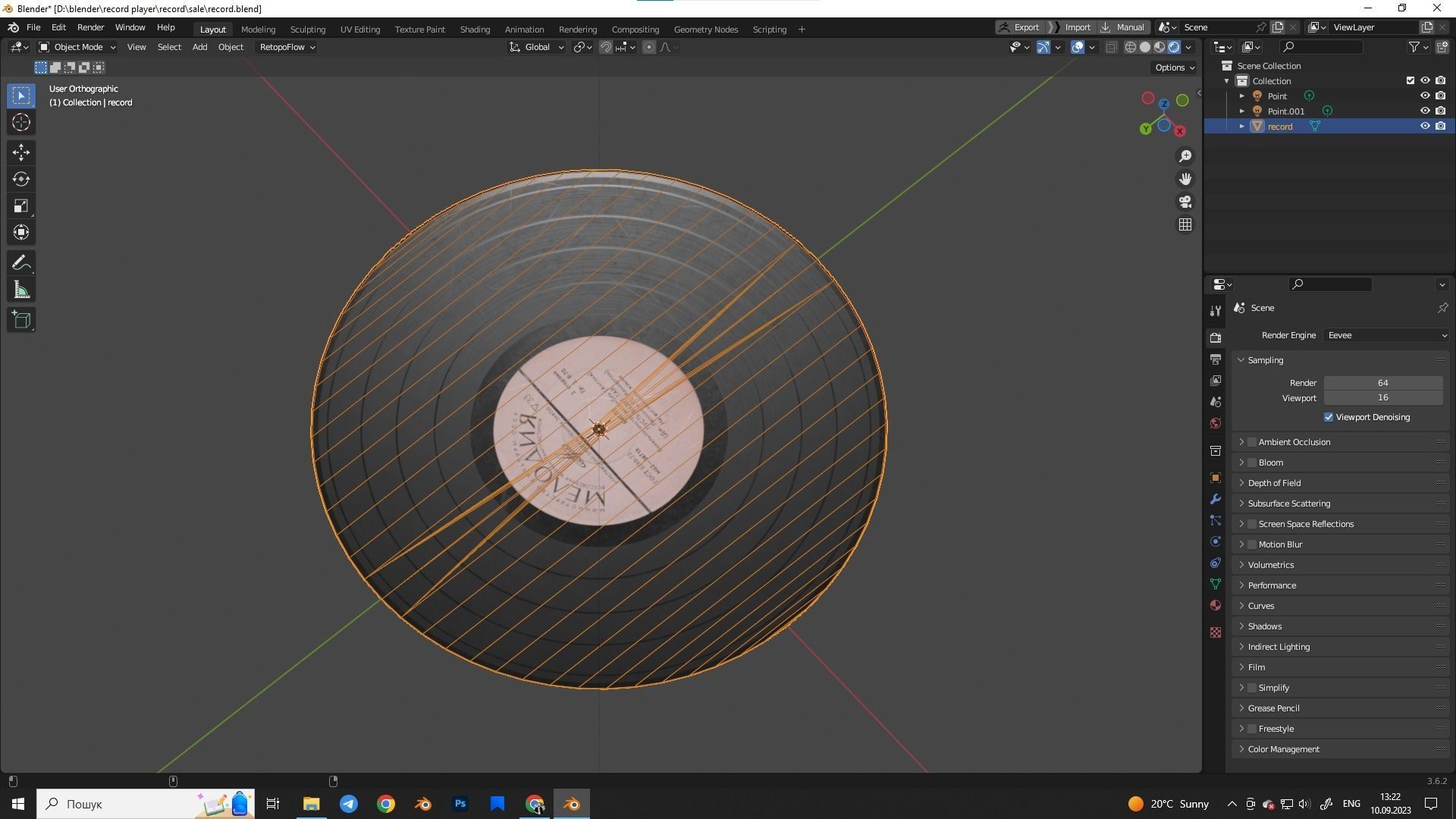 Record vinyl Low-poly 3D model_6
