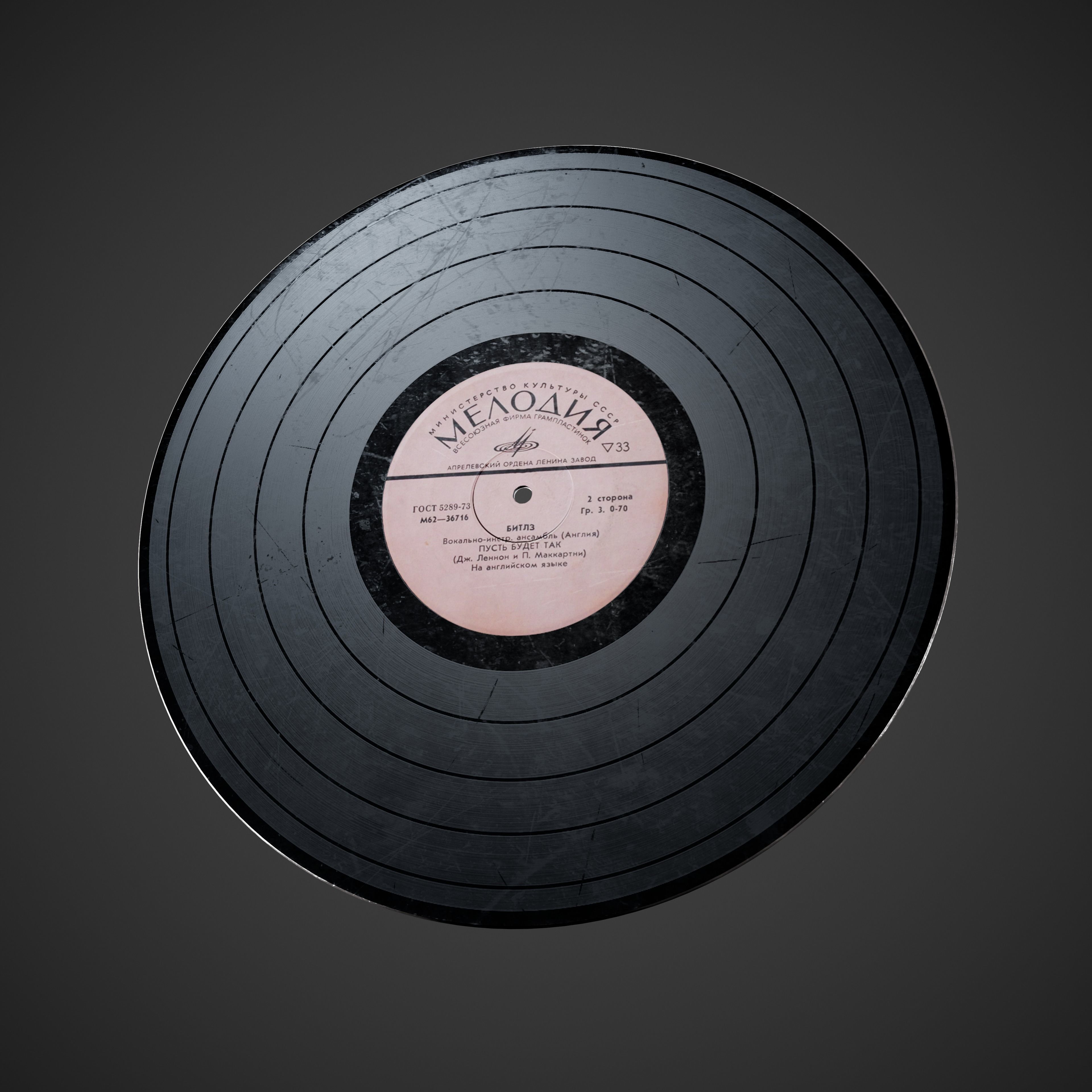 Record vinyl Low-poly 3D model_2