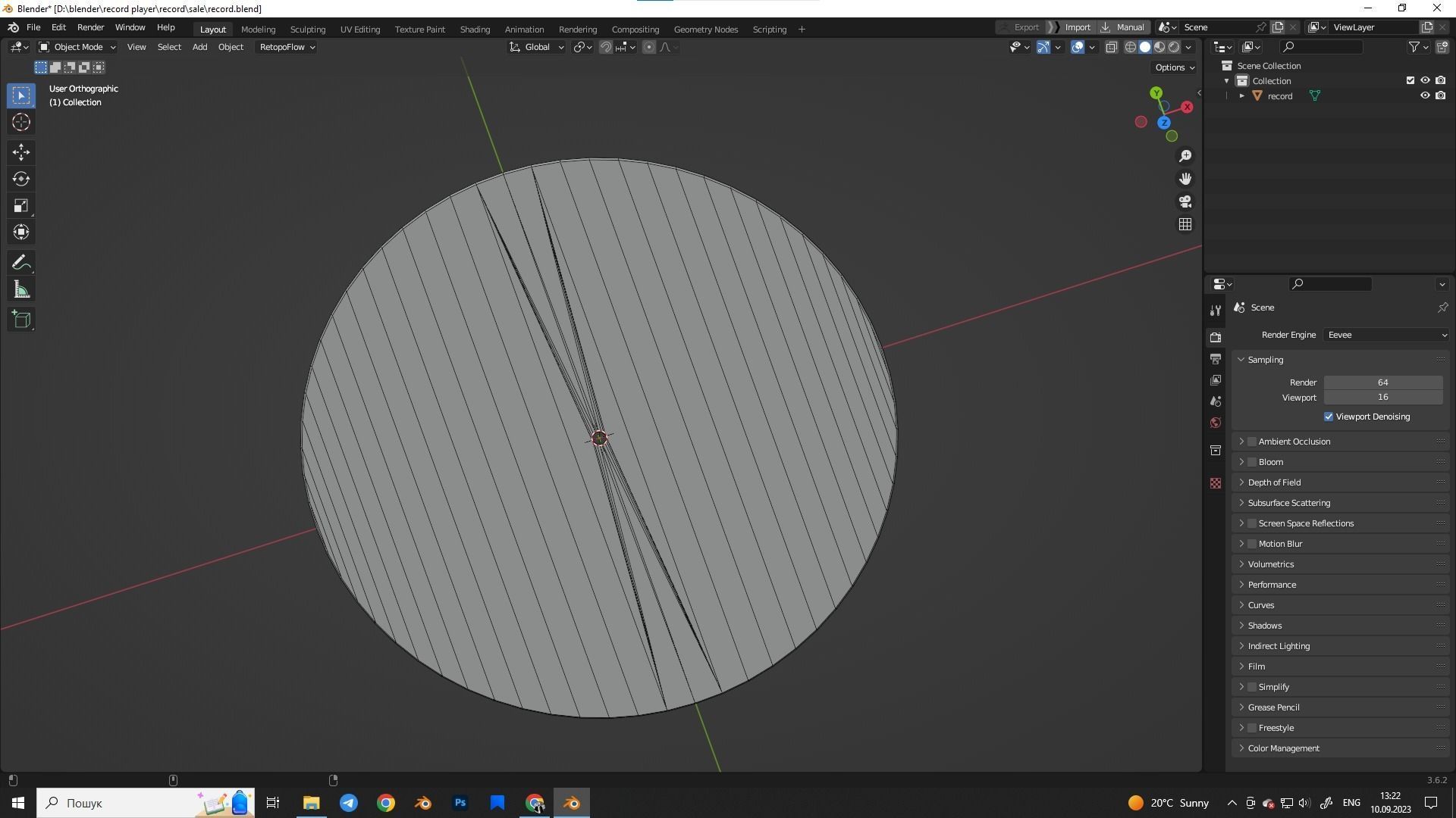 Record vinyl Low-poly 3D model_8