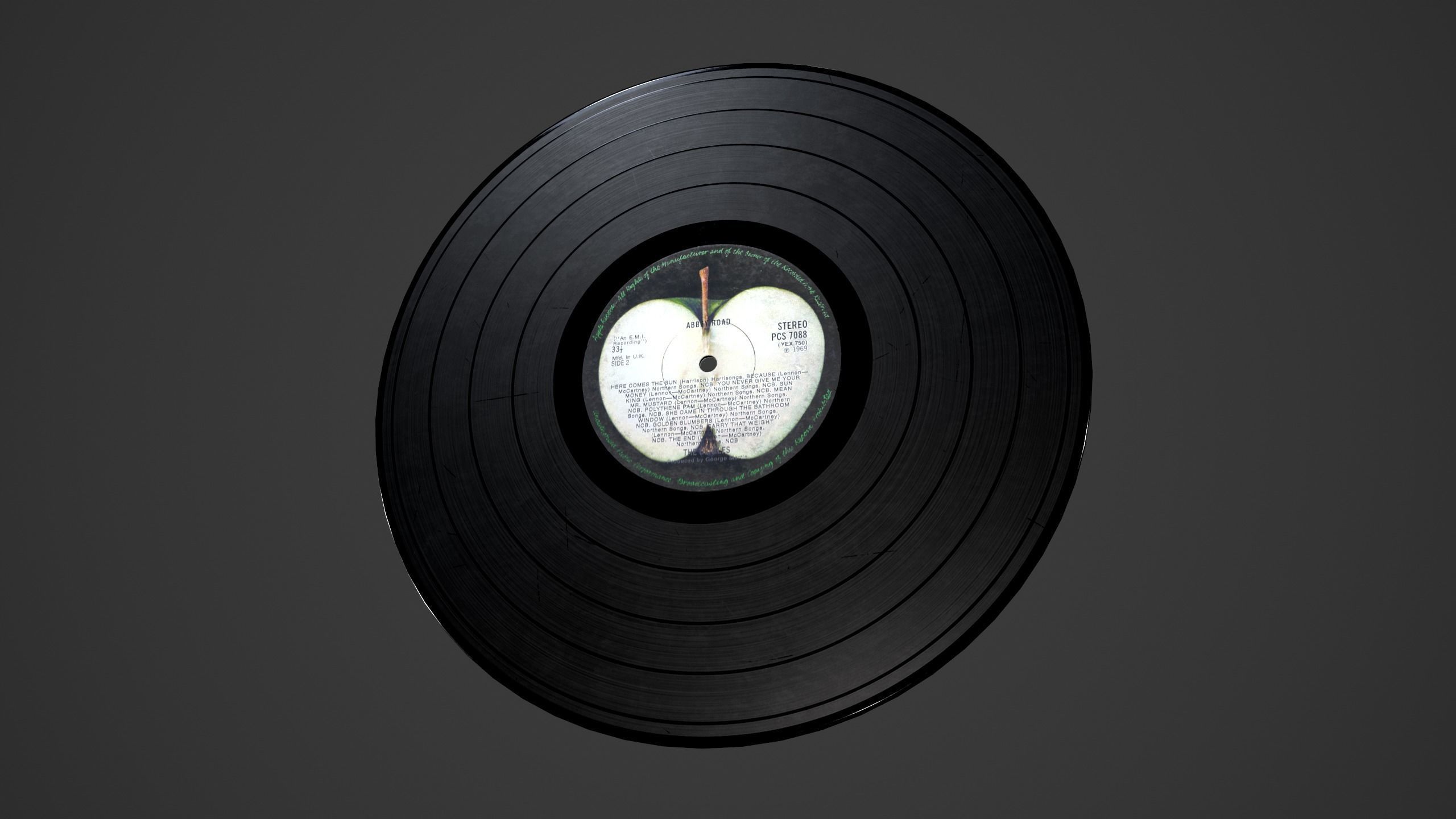 Record vinyl Low-poly 3D model_9
