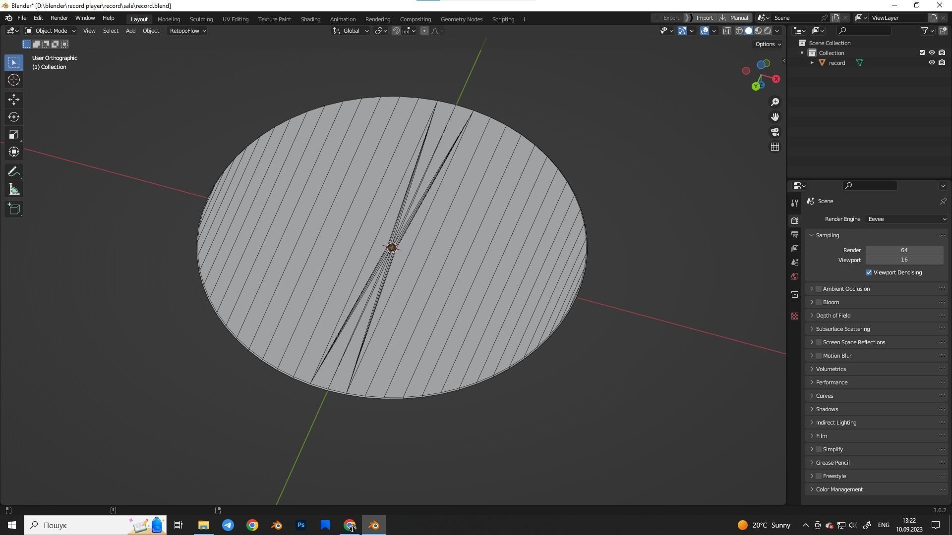 Record vinyl Low-poly 3D model_7