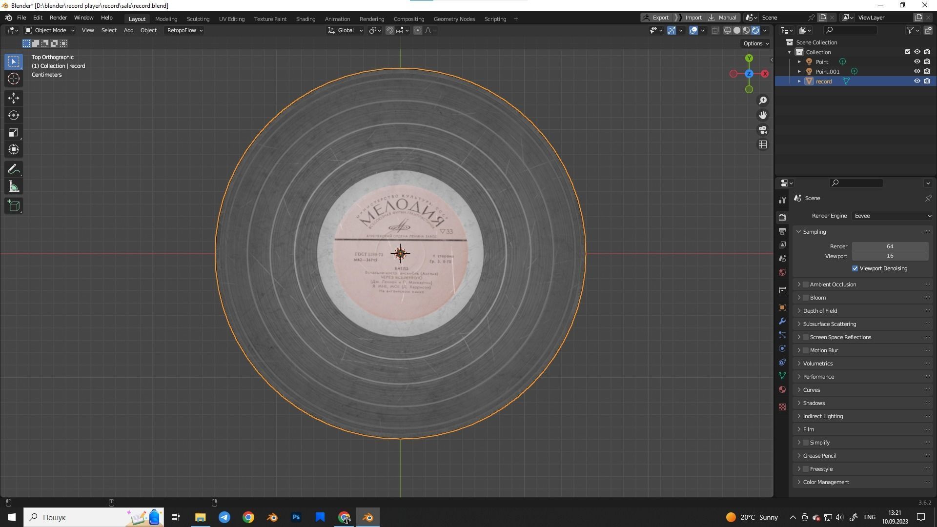 Record vinyl Low-poly 3D model_14