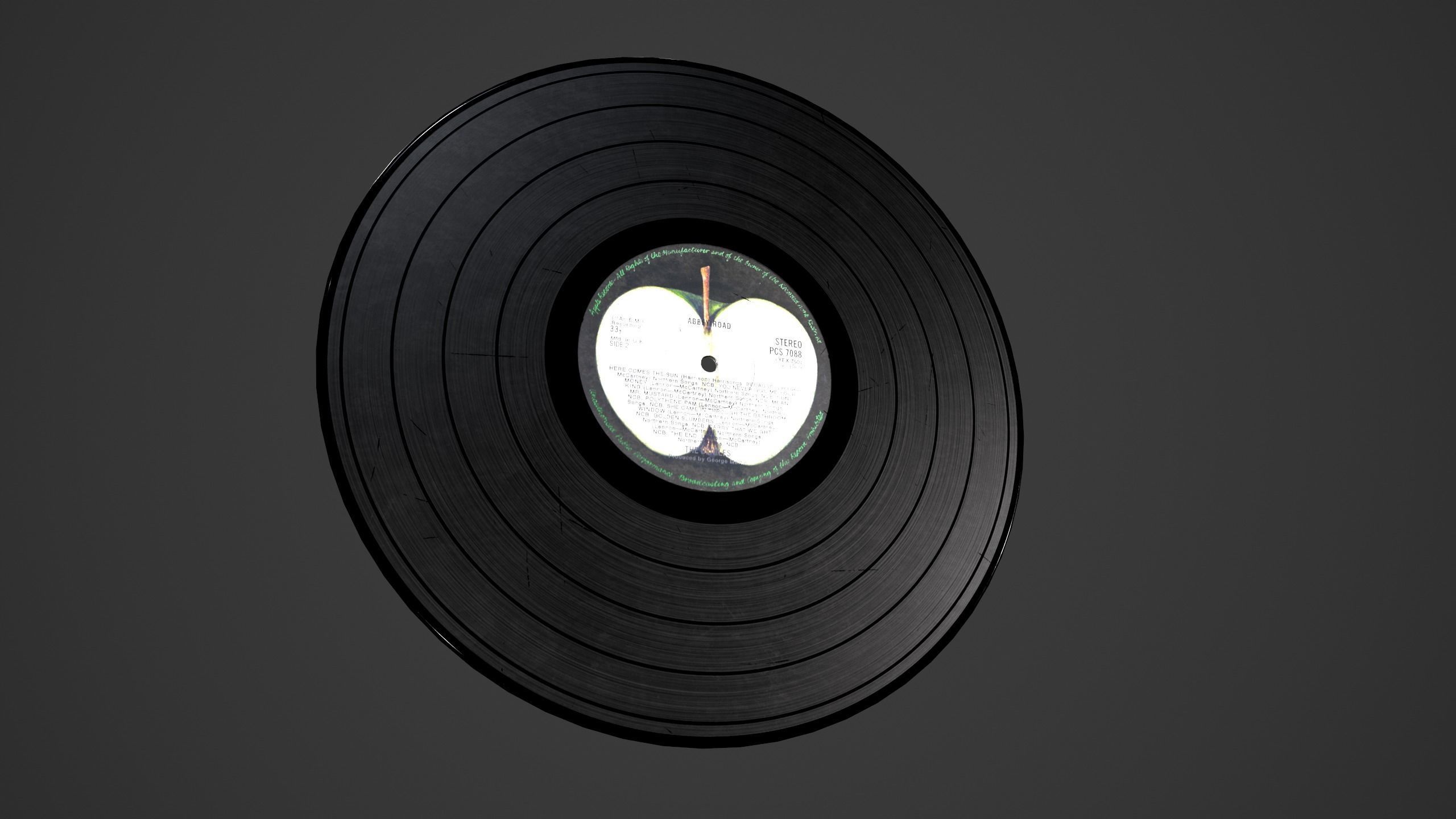 Record vinyl Low-poly 3D model_10