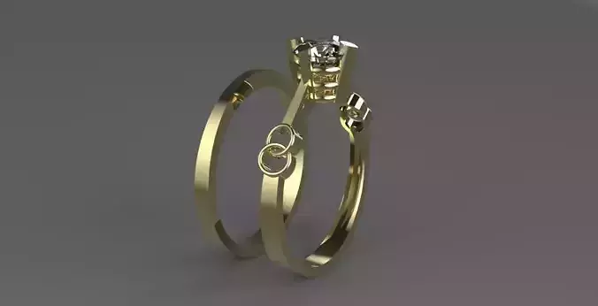 alliance wedding ring with central stones