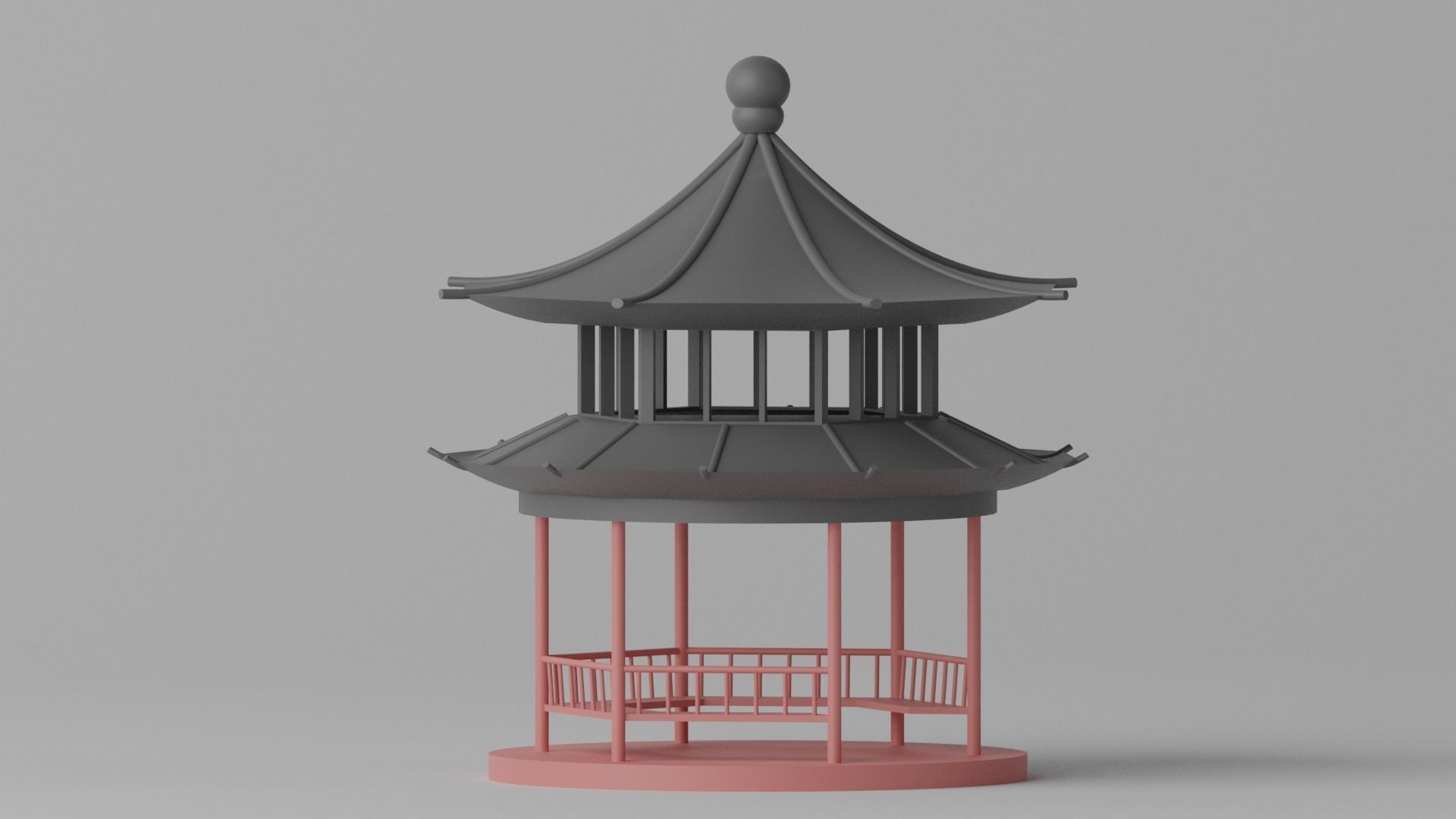 Cartoon Chinese Pavilion 2 3D model_12