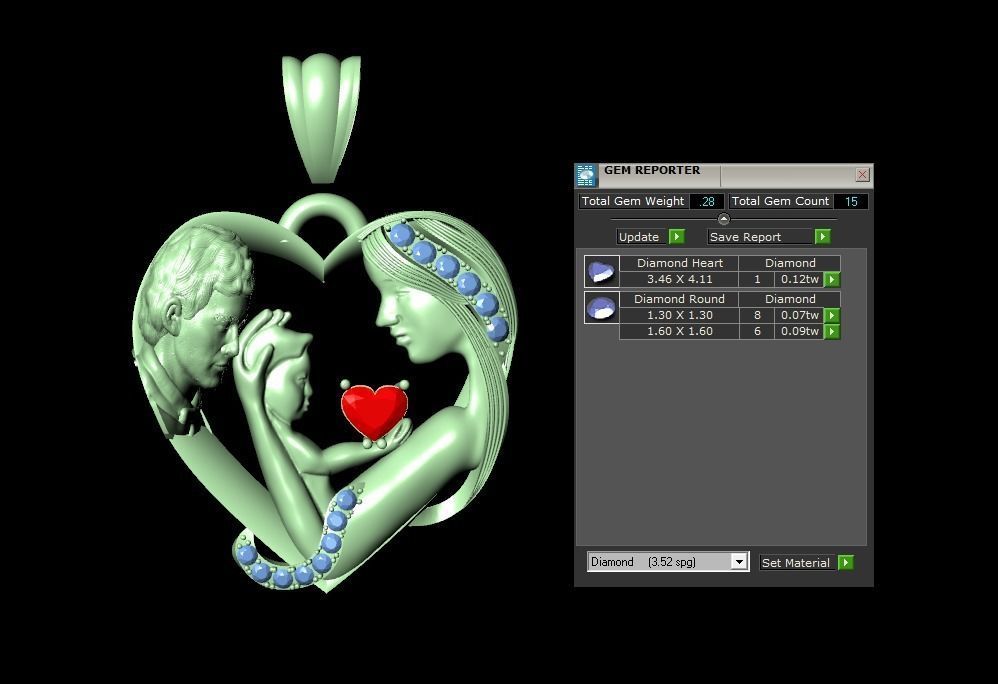 mother child Father 3Dprint model 3D print model_8