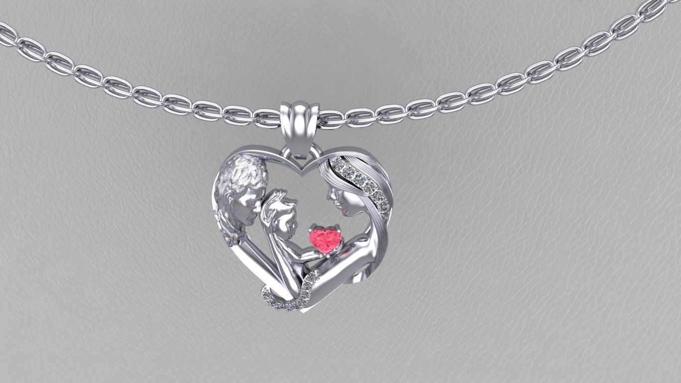 mother child Father 3Dprint model 3D print model_4