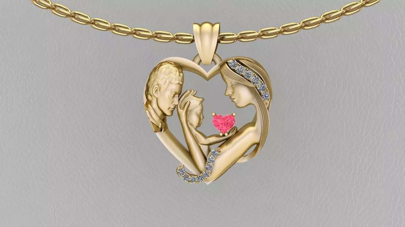 mother child Father 3Dprint model 3D print model_0