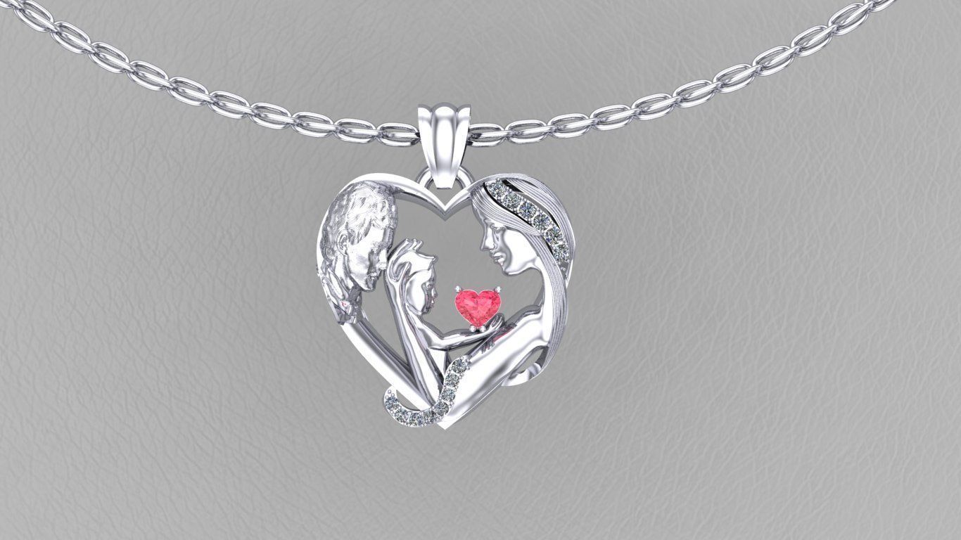 mother child Father 3Dprint model 3D print model_2