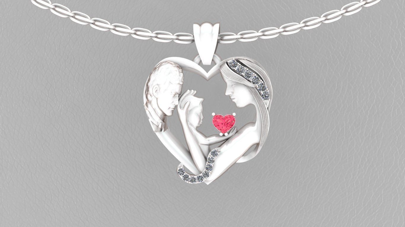 mother child Father 3Dprint model 3D print model_6