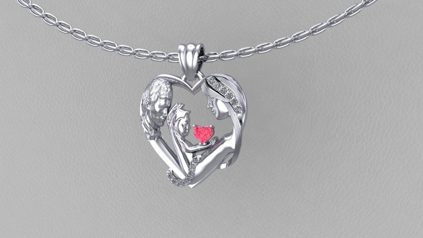 mother child Father 3Dprint model 3D print model_1