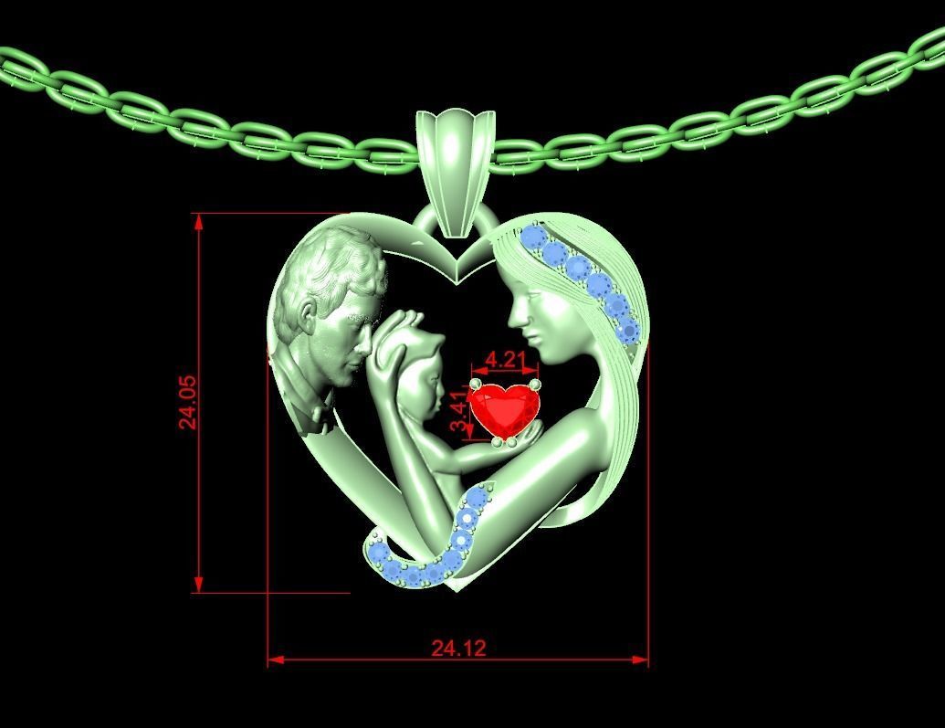 mother child Father 3Dprint model 3D print model_9