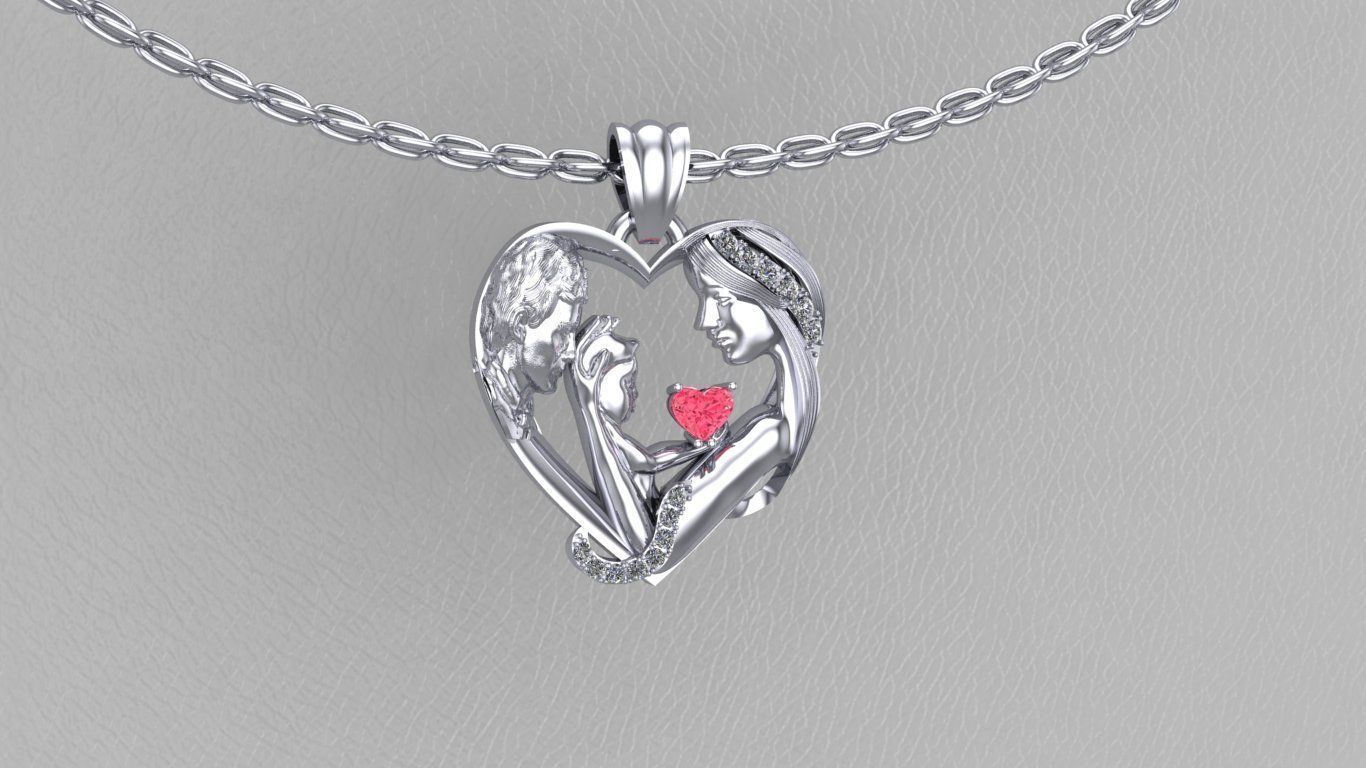 mother child Father 3Dprint model 3D print model_5