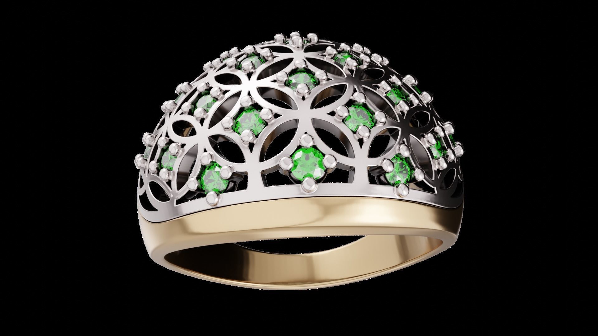 Gold ring 1 3D print model_3