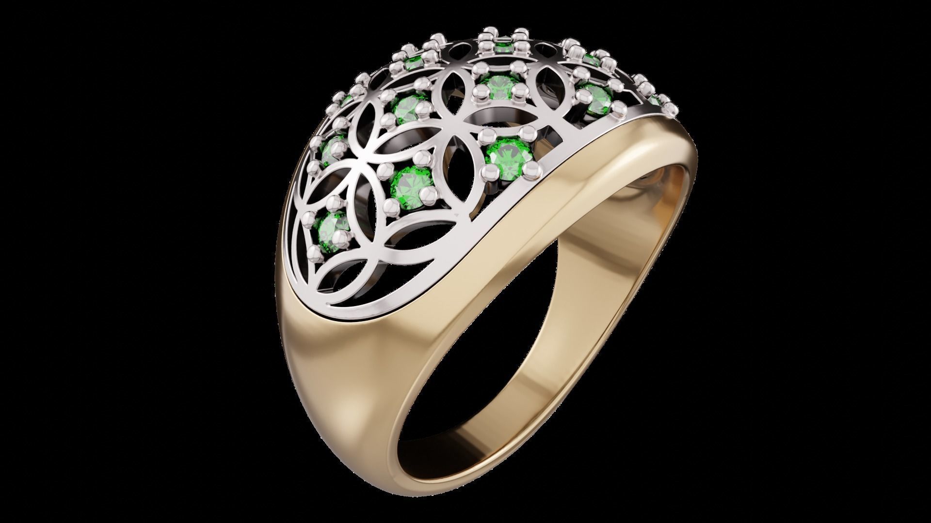 Gold ring 1 3D print model_2