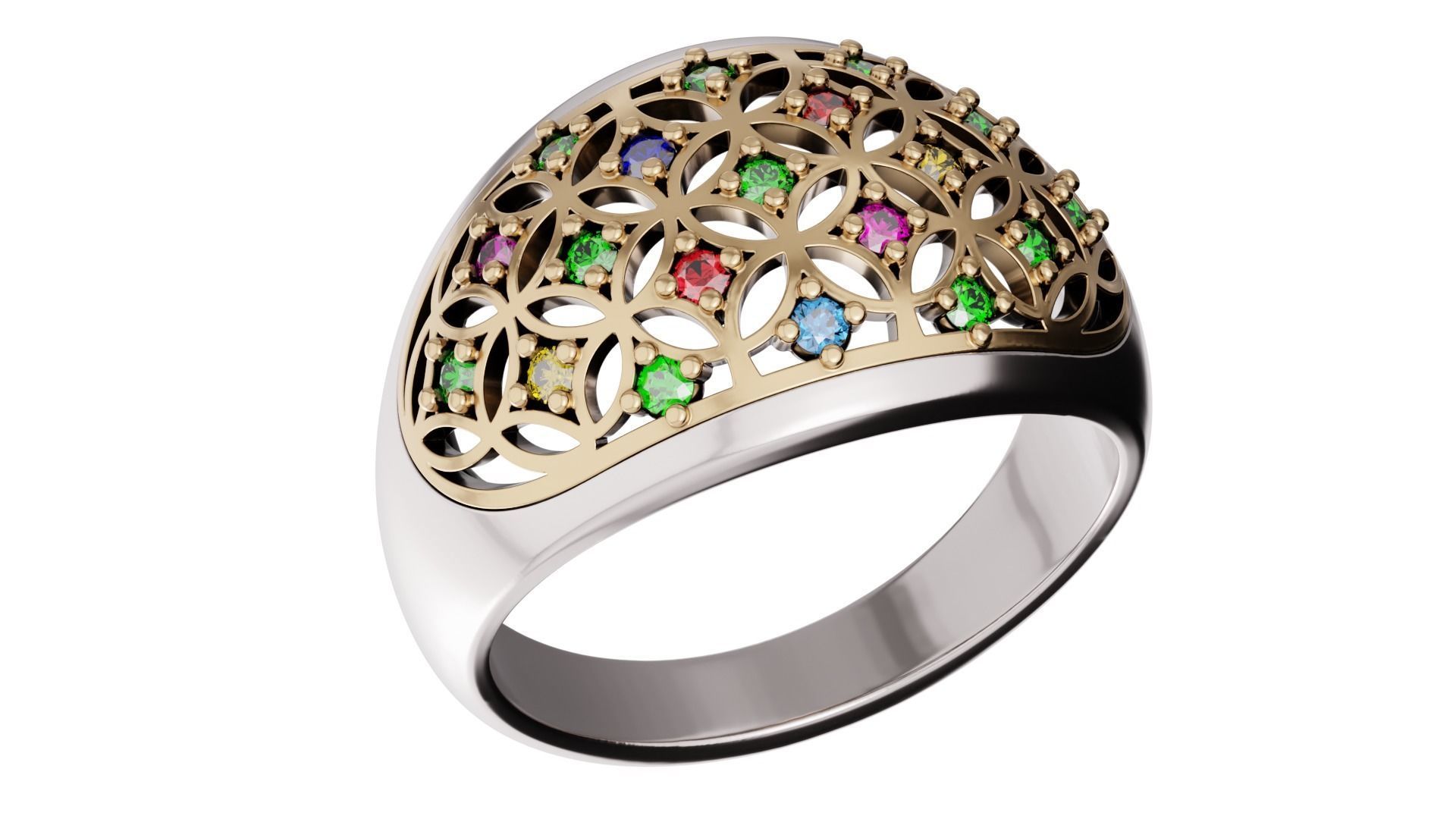 Gold ring 1 3D print model_1