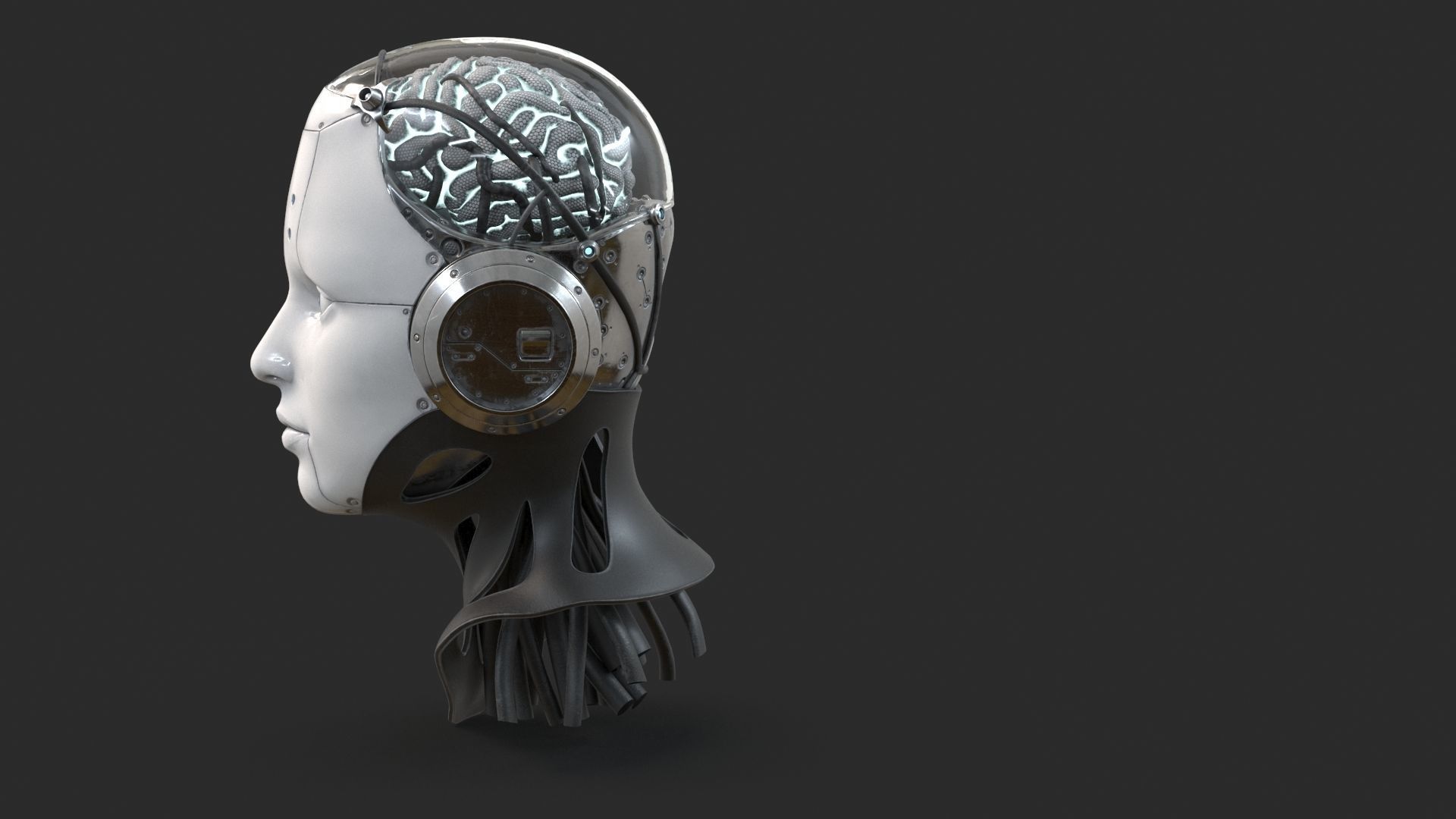 Android Robot Head Low-poly 3D model_17