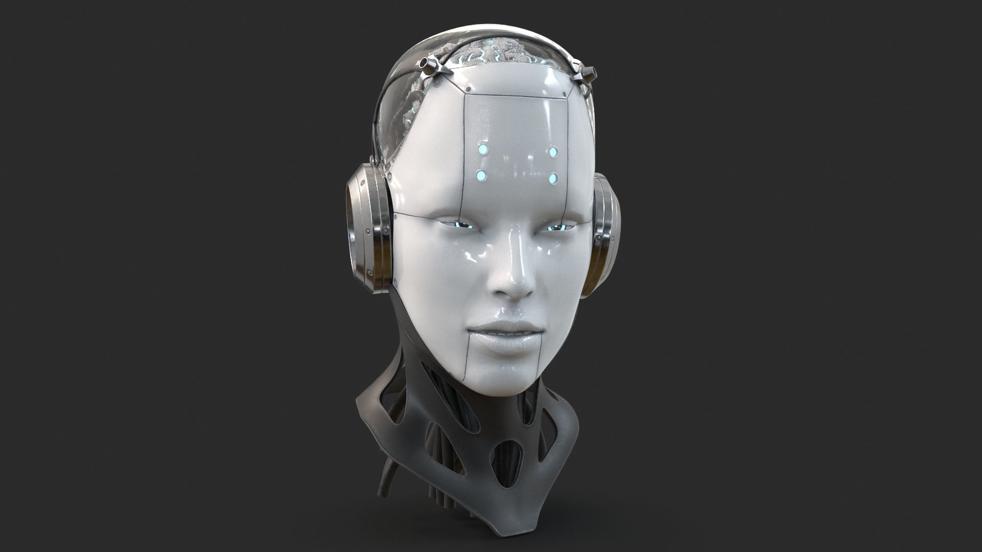 Android Robot Head Low-poly 3D model_10