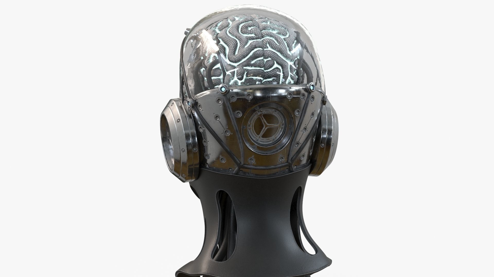 Android Robot Head Low-poly 3D model_5