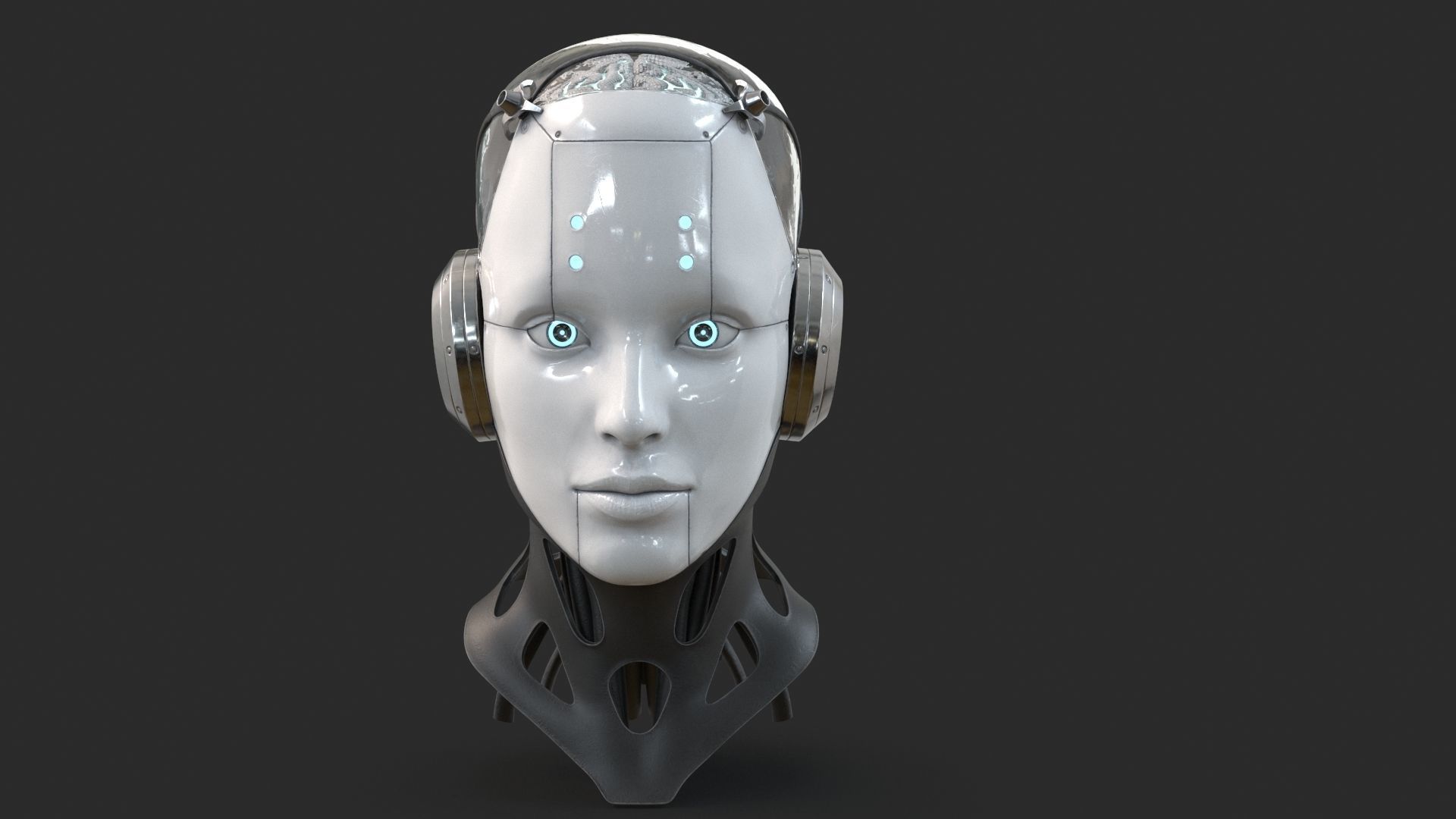 Android Robot Head Low-poly 3D model_19