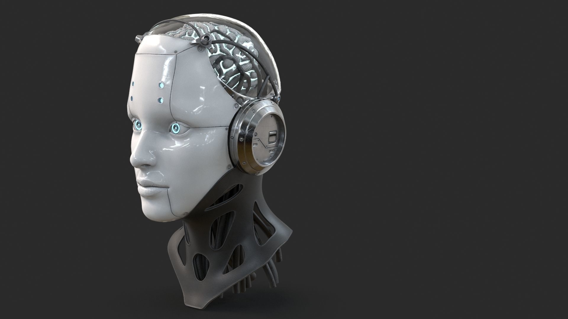Android Robot Head Low-poly 3D model_18