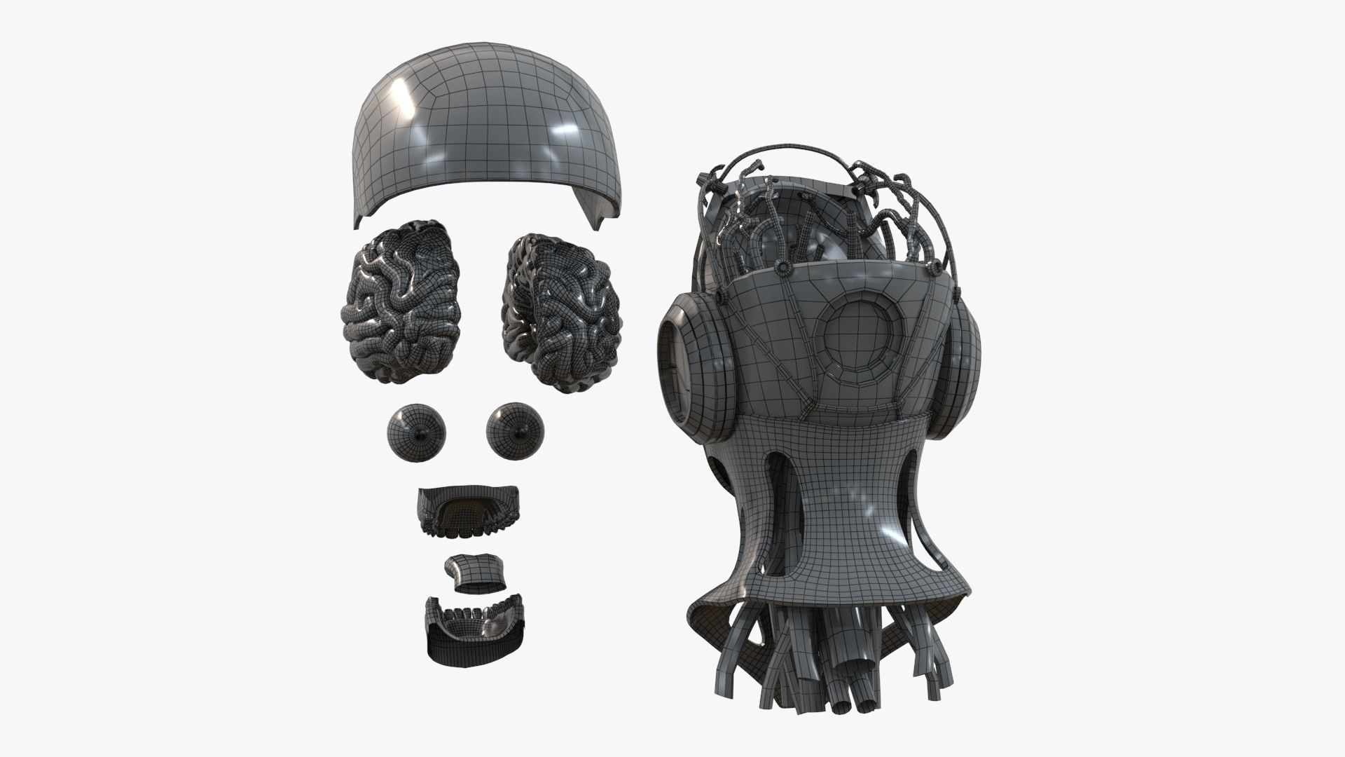 Android Robot Head Low-poly 3D model_27