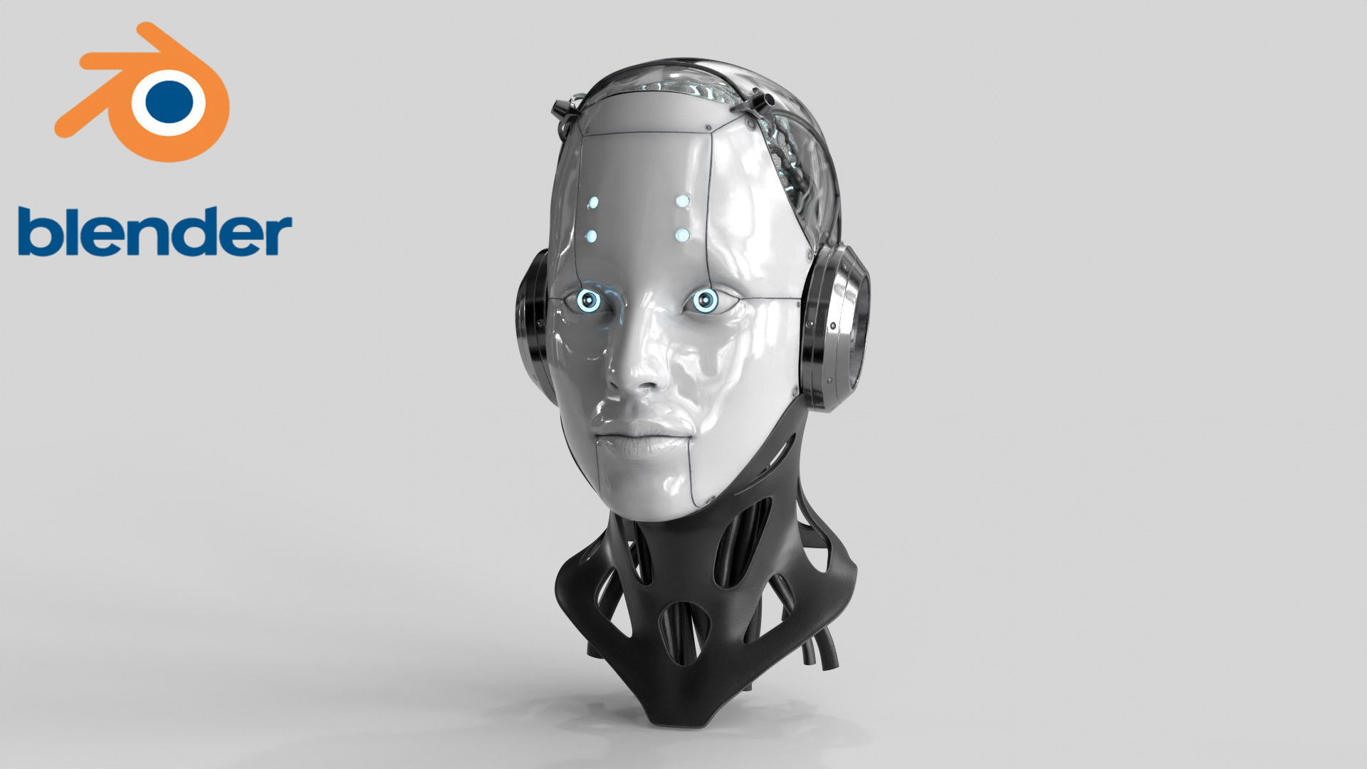Android Robot Head Low-poly 3D model_20