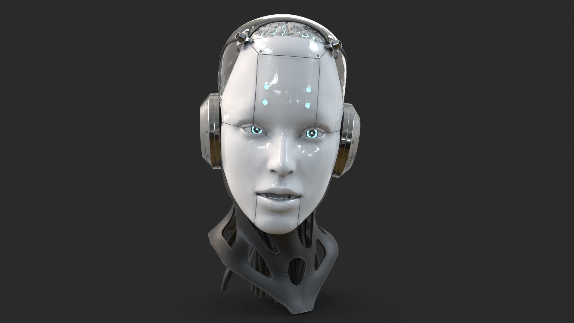 Android Robot Head Low-poly 3D model_11