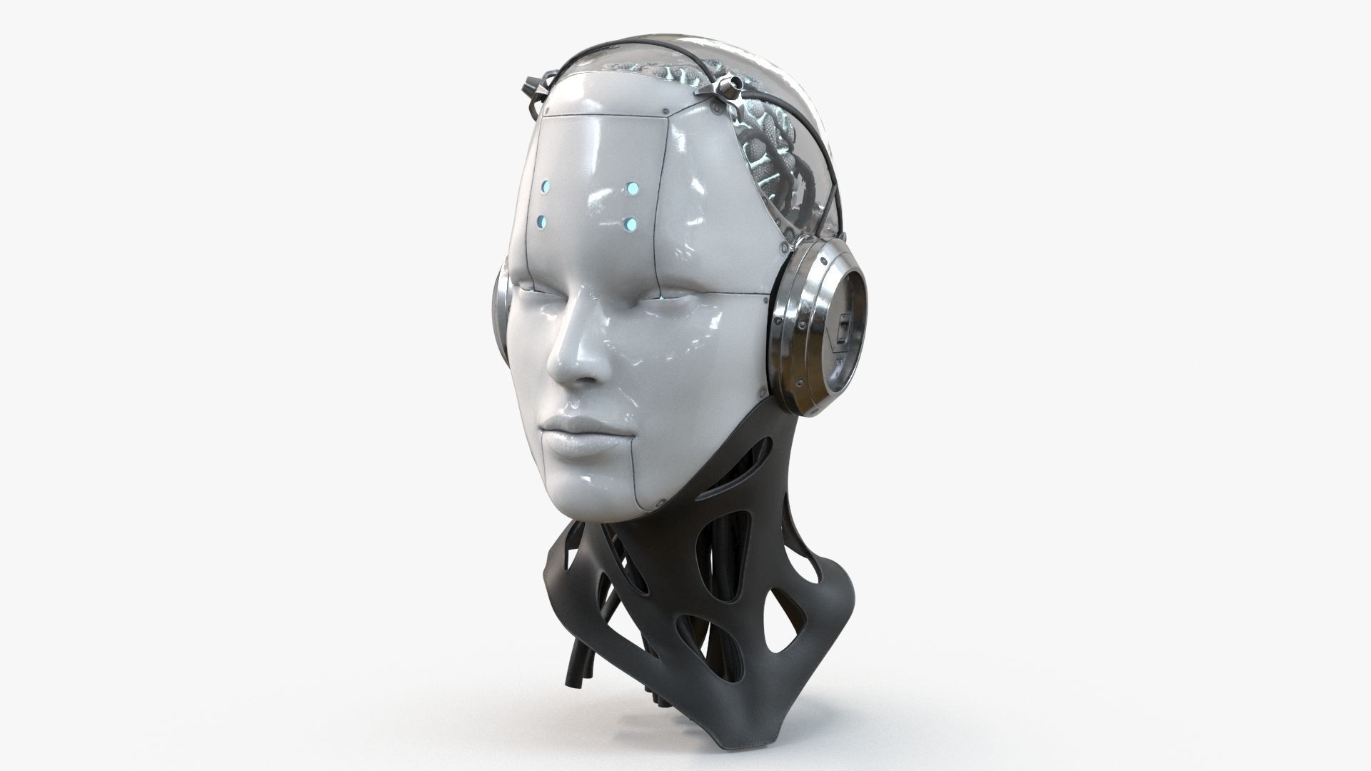 Android Robot Head Low-poly 3D model_4